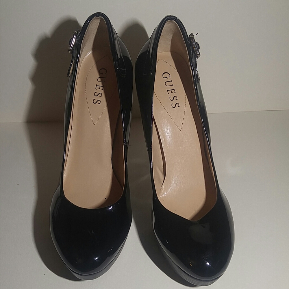 Guess Black Leather High Heels